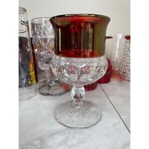 Lot of Vintage Goblets and Glassware Red Pink Great Shape Unique